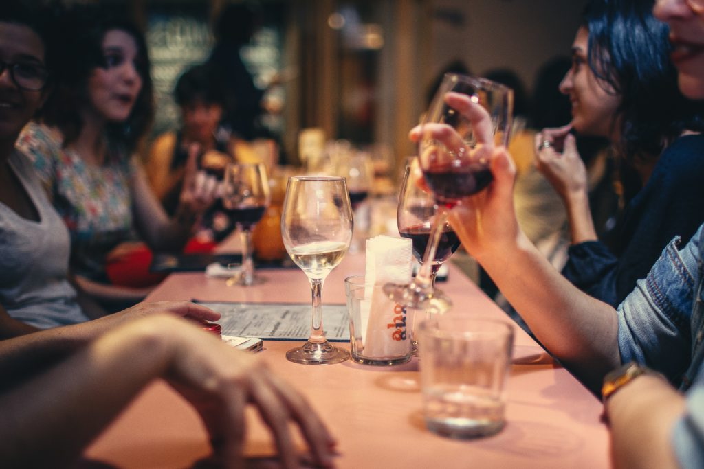 food and beverage - dining preferences - food eating dinner people dining drinking wine